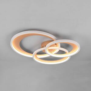 Trio Lighting LED stropní svítidlo Granada, hnědé, délka 71 cm, kov,, stmívatelný, Hnědá / rez, Obývací pokoj / jídelna, kov, Moderní