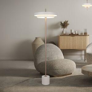 Trio Lighting LED stojací lampa Keaton, světle šedá, výška 138 cm, kov,, stmívatelný, Hliník / šedá / zinek, Obývací pokoj / jídelna, kov