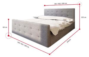 Čalouněná postel BAILANDO 1 + rošt + matrace, 180x200, Cosmic 160