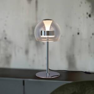 Trio Lighting LED stolní lampa Flynt, výška 35 cm, chromová barva, kov,, stmívatelný, Chrom / stříbro, Obývací pokoj / jídelna, kov, Moderní