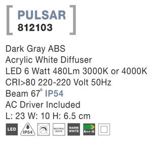 Venkovní LED svítidlo Pulsar D 23 Tmavě šedé