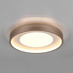 Trio Lighting LED stropní svítidlo Solea, hnědé, Ø 40 cm, plast, Hnědá / rez, Obývací pokoj / jídelna, Plast, Moderní