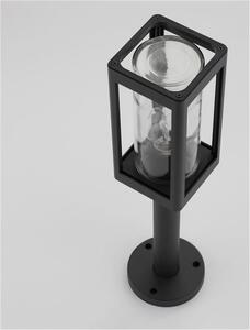 Nova Luce Venkovní sloupkové svítidlo FIGO tmavě šedý hliník a čiré sklo E27 1x12W IP54