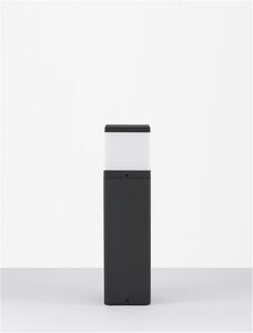Nova Luce Venkovní sloupkové svítidlo FERRON tmavě šedý hliník a čirý akrylový difuzor E27 1x12W IP65