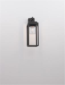 Nova Luce Venkovní nástěnné svítidlo FIGO antracitový hliník a čirý akryl E27 1x12W IP65