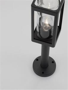 Nova Luce Venkovní sloupkové svítidlo FIGO tmavě šedý hliník a čiré sklo E27 1x12W IP54
