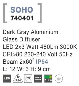 Venkovní LED svítidlo Soho 12 Tmavě šedé
