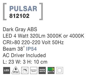 Venkovní LED svítidlo Pulsar C 23 Tmavě šedé
