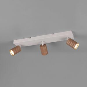 Trio Lighting Stropní bodové světlo Soka, hnědé/šedé, délka 50 cm, kov, 3-křídlé., stmívatelný, Hnědá / rez, Obývací pokoj / jídelna, kov, Moderní