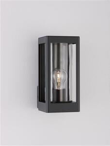 Nova Luce Venkovní nástěnné svítidlo FIGO tmavě šedý hliník a čiré sklo E27 1x12W IP54