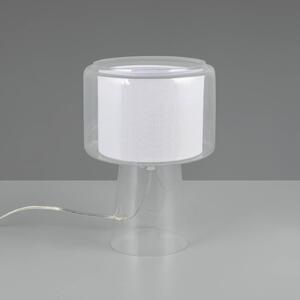 Trio Lighting Stolní lampa Rocka, čirá, výška 29 cm, sklo/látka, Čirá / transparetní, Obývací pokoj / jídelna, Sklo
