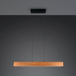 Trio Lighting LED závěsné světlo Edgewood, délka 115 cm, barva dřeva, dřevo, stmívatelný, Světlé dřevo, Obývací pokoj / jídelna, Dřevo