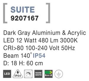 Venkovní LED lampa Suite 18 Tmavě šedé