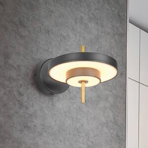 Trio Lighting LED nástěnné světlo Keaton, černá/zlatá barva Ø 20 cm kov,, stmívatelný, Černá, Obývací pokoj / jídelna, kov