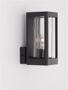 Nova Luce Venkovní nástěnné svítidlo FIGO tmavě šedý hliník a čiré sklo E27 1x12W IP54