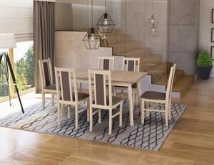 Drewmix jídelní sestava DX 3 + odstín dřeva (židle + nohy stolu) bílá, odstín lamina (deska stolu) bílá, potahový materiál látka