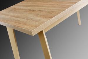 Drewmix jídelní stůl OSLO 5 + deska stolu wotan, podstava stolu buk, nohy stolu grandson