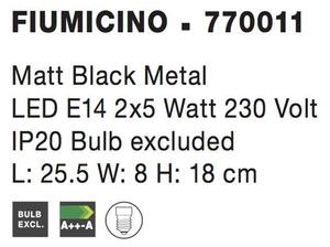 Nova Luce Bodové svítidlo FIUMICINO matný černý kov E14 2x5W