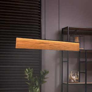 Trio Lighting Závěsné světlo LED Kalea, délka 110 cm, barva dřeva, dřevo, stmívatelný, Světlé dřevo, Obývací pokoj / jídelna, Dřevo
