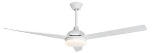 Nova Luce Stropní ventilátor se světlem FLOW matná bílá ocel a sklo bílá 5ti rychlostní dálkové ovládání 37W LED 3000K