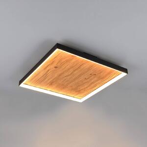 Trio Lighting LED stropní svítidlo Kalea, délka 45 cm, barva dřeva, dřevo, stmívatelný, Světlé dřevo, Obývací pokoj / jídelna, Dřevo