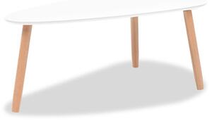Sada konferenčních stolků - 2dílná - nohy z masivní borovice | bílá