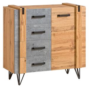 Komoda typ LO6 Lorinda (dub wotan + beton milenium)