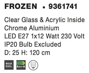 Nova Luce Závěsné svítidlo FROZEN čiré sklo a akryl uvnitř chromovaný hliník E27 1x12W