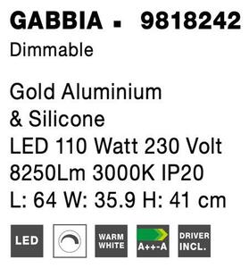 Nova Luce Stropní svítidlo GABBIA zlatý hliník a silikon LED 110W 3000K stmívatelné