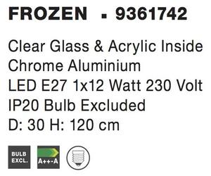 Nova Luce Závěsné svítidlo FROZEN čiré sklo a akryl uvnitř chromovaný hliník E27 1x12W