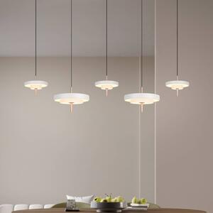 Trio Lighting Závěsné LED světlo Keaton, světle šedé, délka 140 cm, 5 svítidel., stmívatelný, Hliník / šedá / zinek, Obývací pokoj / jídelna, kov