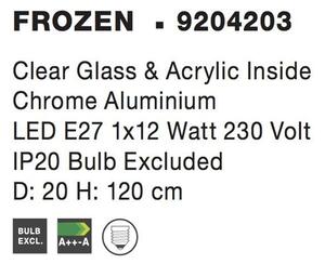 Nova Luce Závěsné svítidlo FROZEN čiré sklo a akryl uvnitř chromovaný hliník E27 1x12W