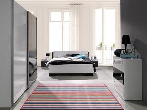 ArtMadex Manželská postel Lux Barva: Bílá / fialová lesk