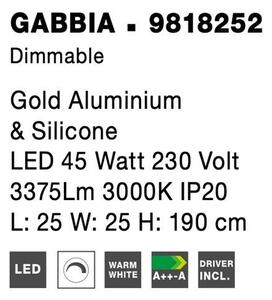 Nova Luce Závěsné svítidlo GABBIA zlatý hliník a silikon LED 45W 3000K stmívatelné