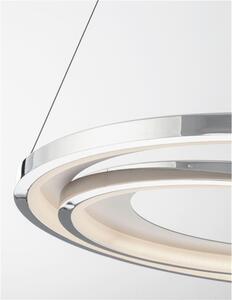Nova Luce Závěsné svítidlo GALAXY chromovaný hliník bílá akryl LED 47.5W 3000K stmívatelné