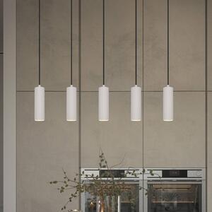 Trio Lighting Závěsné světlo Soka, světle šedá, délka 85 cm, kov, 5 ramen., stmívatelný, Hliník / šedá / zinek, Obývací pokoj / jídelna, kov, Moderní