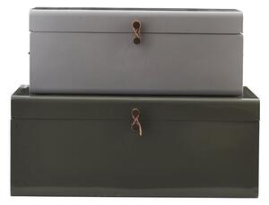 Kovový úložný box Green/Grey Větší