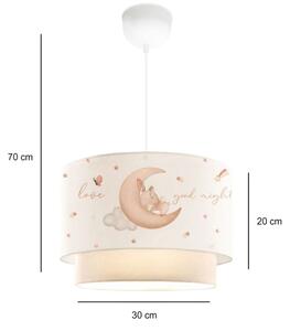 Dětský lustr CANDY 1xE27/40W/230V bílá/béžová