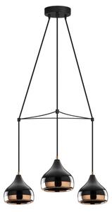 Lustr na lanku YILDO 3xE27/40W/230V černá/měděná