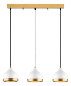 Lustr na lanku YILDO 3xE27/40W/230V bílá/zlatá