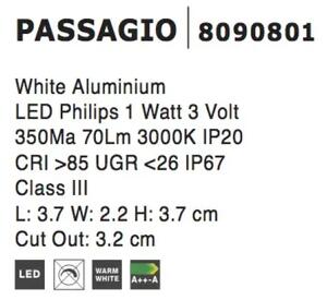 Venkovní LED svítidlo Passagio B 37 bílé