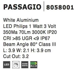 Venkovní LED svítidlo Passagio 39 bílé