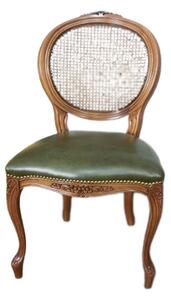 (2844) SEDIA GRIGLIA kožená zámecká židle zelená