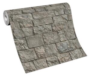 Vliesové tapety na zeď IMPOL 10394-02, rozměr 10,05 m x 0,53 m, obkladový kámen šedo-hnědý, Erismann