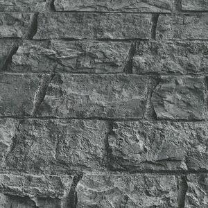 Vliesové tapety na zeď IMPOL 10394-10, rozměr 10,05 m x 0,53 m, obkladový kámen černý, Erismann