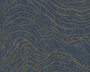 A.S. Création | Vliesová tapeta na zeď Jade 39507-4 | 0,53 x 10,05 m | modrá, bronzová, metalická