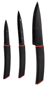 3- dílná sada nožů z nerezové oceli Bergner / mramorová povrchová úprava / černá