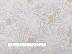 Biante Dekorační povlak na polštář Leona LN-134 Bílé květy na režném 30 x 50 cm