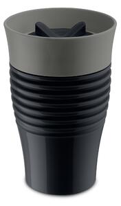 SAFE TO GO pohár(šálek) s uzávěrem 400 ml KOZIOL (Barva-černá/tmavě šedá)
