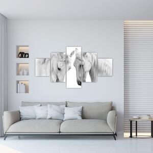 Obraz bílých koňů (125x70 cm)